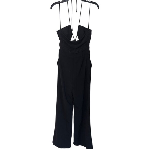 SIMKHAI Gala Plisse Cut Out Jumpsuit in Black 2 Small New Womens Outfit - Picture 8 of 17